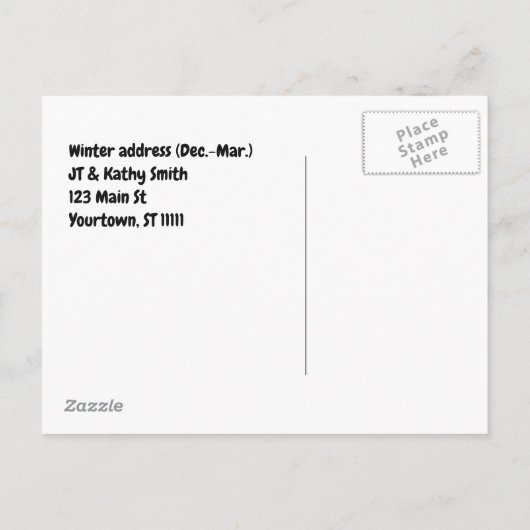 Florida voor de winter grappige adreswijziging aankondigingskaart (Achterkant)