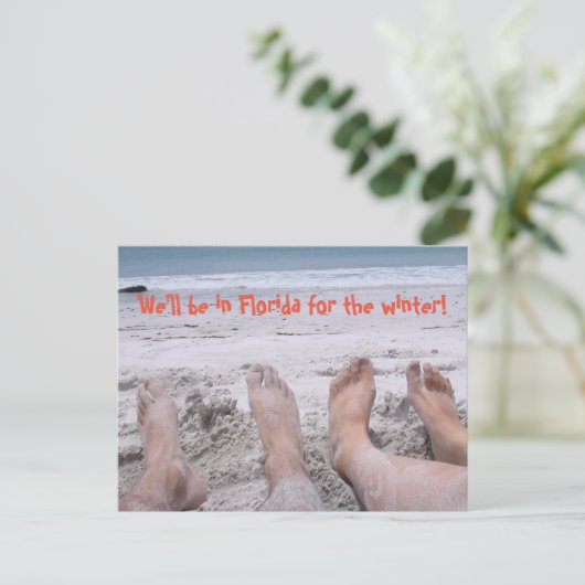 Florida voor de winter grappige adreswijziging aankondigingskaart (Staand voorkant)