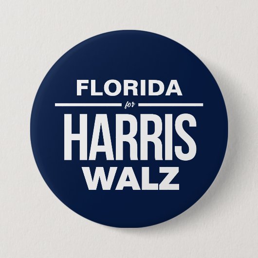 Florida voor Harris Walz Ronde Button 7,6 Cm (Voorkant)
