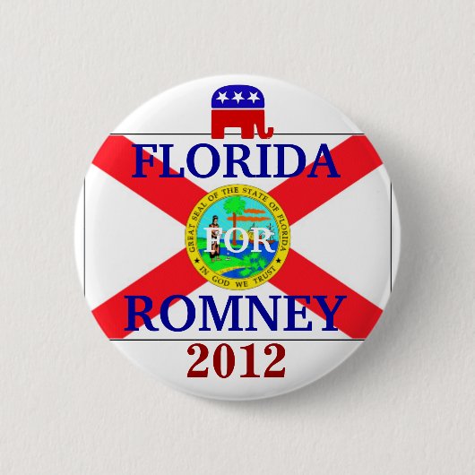 Florida voor Romney 2012 Ronde Button 5,7 Cm (Voorkant)