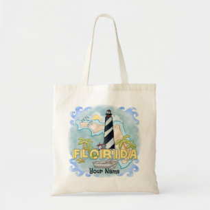 Florida Vuurtoren aangepaste naam Tote Bag