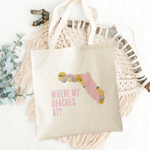 Florida waar mijn stranden op maat zijn tote bag