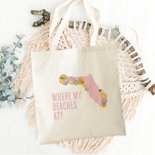 Florida waar mijn stranden op maat zijn tote bag