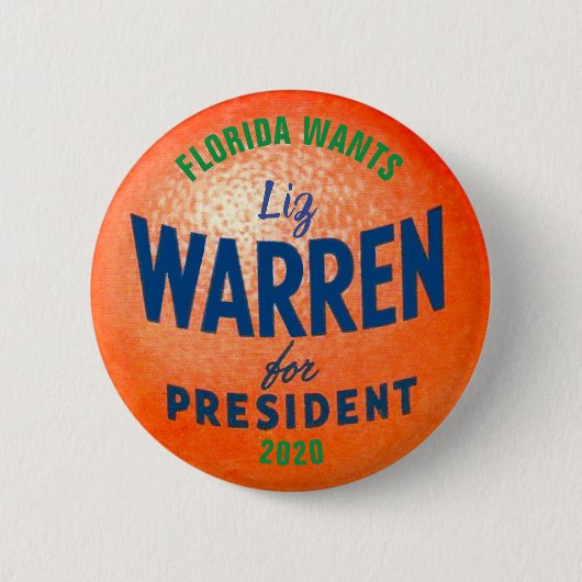 Florida wants Liz Warren 2020 Ronde Button 5,7 Cm (Voorkant)