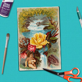 Florida Water Victoriaans en handelskaart Tissuepapier