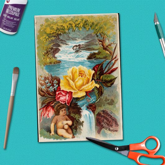 Florida Water Victoriaans en handelskaart Tissuepapier