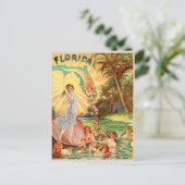 Florida waternimfen vintage toerisme illustratie briefkaart (Staand voorkant)