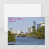 Florida Waterway naar Fort Lauderdale Briefkaart (Voorkant / Achterkant)