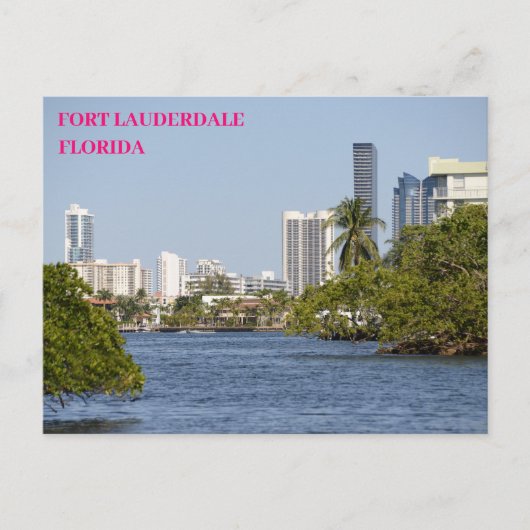 Florida Waterway naar Fort Lauderdale Briefkaart (Voorkant)
