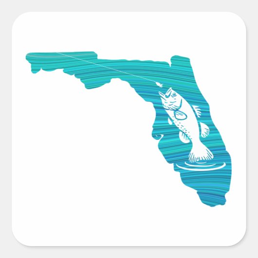 Florida Wave Vist Vierkante Sticker (Voorkant)