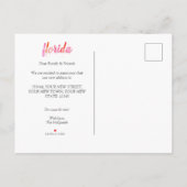 Florida We hebben verhuisd Hot Pinks Waterverf ver Aankondigingskaart (Achterkant)