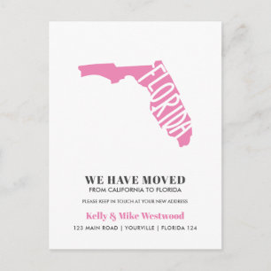 FLORIDA We hebben verhuisd Nieuw adres Nieuw Home Briefkaart