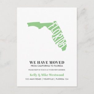 FLORIDA We hebben verhuisd Nieuw adres Nieuw Home Briefkaart