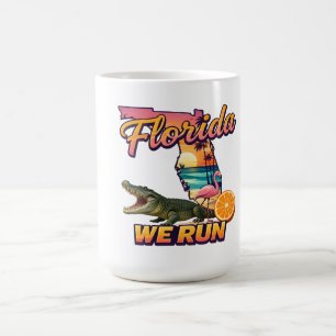 Florida We Run Zonsondergang Alligator Flamingo Sp Koffiemok