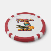 Florida We Run Zonsondergang Alligator Flamingo Sp Poker Chips (Enkel)
