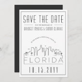 Florida Wedding | De gestileerde Veldlijn sparen d Kaart (Voorkant / Achterkant)