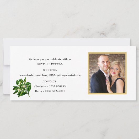 Florida Wedding Destination Ticket Boarding Pass Kaart (Achterkant)