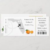 Florida Wedding Destination Ticket Boarding Pass Kaart (Voorkant / Achterkant)