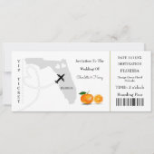 Florida Wedding Destination Ticket Boarding Pass Kaart (Voorkant)