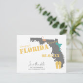 Florida Wedding Red de data Briefkaart (Staand voorkant)