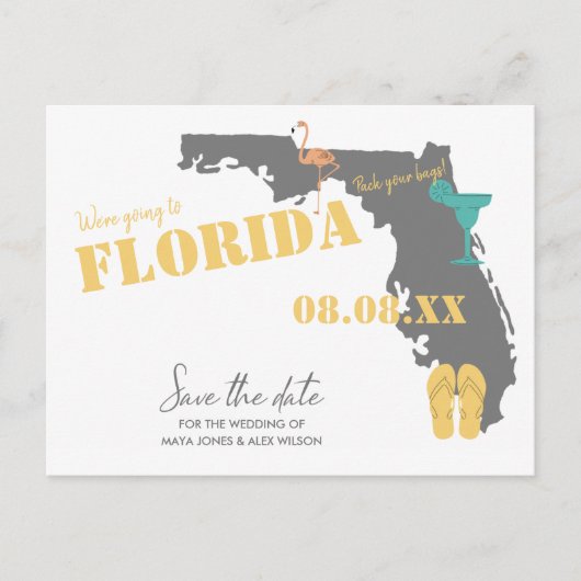 Florida Wedding Red de data Briefkaart (Voorkant)