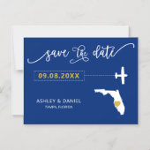 Florida Wedding Save the Date Kaart, Kaart Magnetische Uitnodiging (Voorkant)