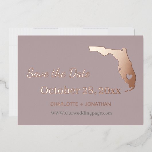 Florida Wedding Save the Date Roos Gold Folie Uitnodiging (Envelop)