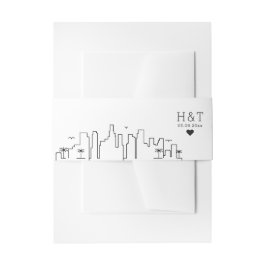 Florida Wedding Stylized Skyline Monogram Uitnodigingen Wikkel