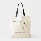 Florida Wedding Welcome Bag Tas, zwarte kaart Tote Bag (Voorkant)