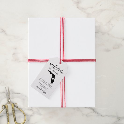 Florida Wedding Welkom Cadeaulabel (Met Touw)