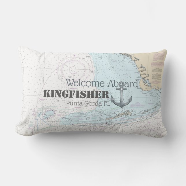 Florida Welkom Aan boord Boot Naam Grafiek + Anker Buitenkussen (Voorkant)