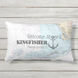 Florida Welkom Aan boord Boot Naam Grafiek + Anker Buitenkussen