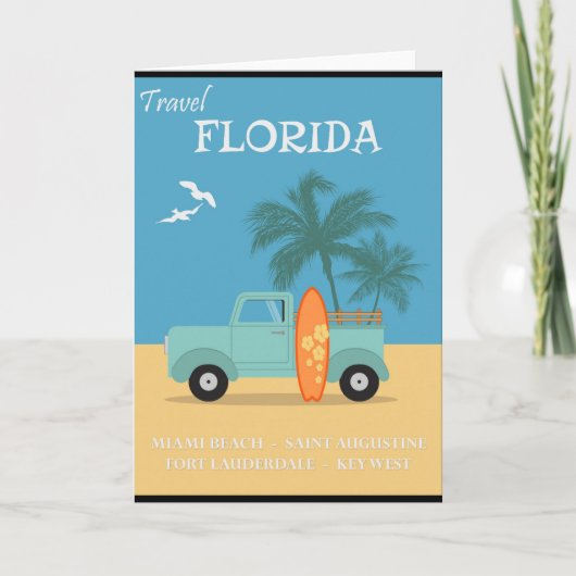 Florida:Wenskaart reizen Kaart (Voorkant)