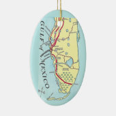 Florida West Coast Kaart Kaart Keramisch Ornament (Rechts)