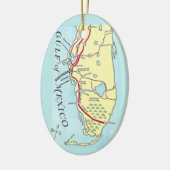 Florida West Coast Kaart Kaart Keramisch Ornament (Links)
