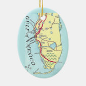 Florida West Coast Kaart Kaart Keramisch Ornament (Achterkant)
