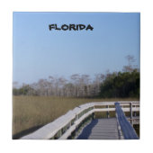 Florida Wetland Wandelpad Ochtendbeeld Tegeltje (Voorkant)