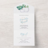 Florida White Pumpkin Weddenschap in één uitnodigi All In One Uitnodiging (Binnen)