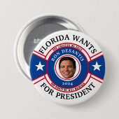 Florida wil DeSantis voor President Ronde Button 7,6 Cm (Voorkant /achterkant)