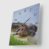 Florida wilde alligator met open mond  vierkante klok (Hoek)