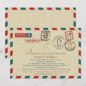 Florida World Traveler Airmail | Vrijgezellenfeest Kaart (Voorkant / Achterkant)