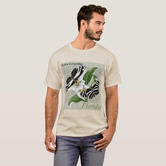 Florida Zebra Longwing T-shirt (Voorkant volledig)