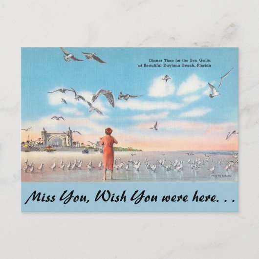 Florida, Zee Gollen, Daytona Beach Briefkaart (Voorkant)