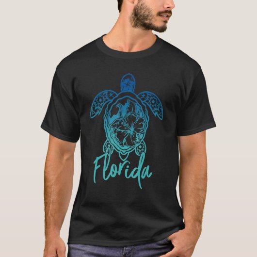 Florida Zee Turtles Florida Marine Turtle Flower T T-shirt (Voorkant)