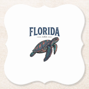 Florida Zeeschildpad Vintage Gravure Grafisch_1 Kartonnen Onderzetters