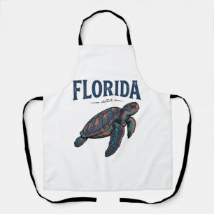 Florida Zeeschildpad Vintage Gravure Grafisch_1 Schort