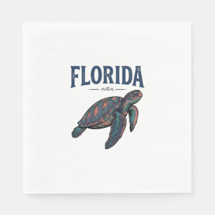 Florida Zeeschildpad Vintage Gravure Grafisch_1 Servet
