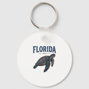 Florida Zeeschildpad Vintage Gravure Grafisch_1 Sleutelhanger