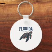 Florida Zeeschildpad Vintage Gravure Grafisch_1 Sleutelhanger (Voorkant)
