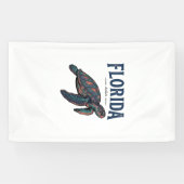 Florida Zeeschildpad Vintage Gravure Grafisch_1 Spandoek (Horizontaal)